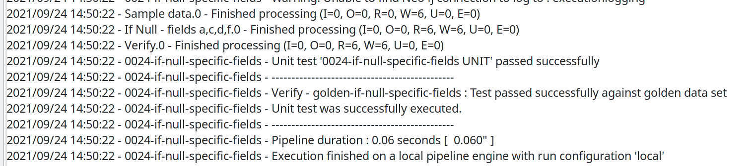 Hop unit tests logging output