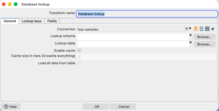 database lookup transform