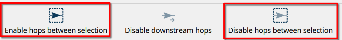 Enable of disable hops between selected transforms