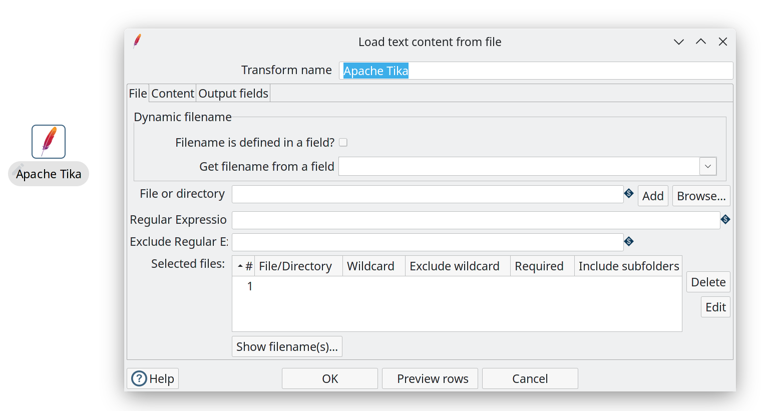 Apache Tika transform