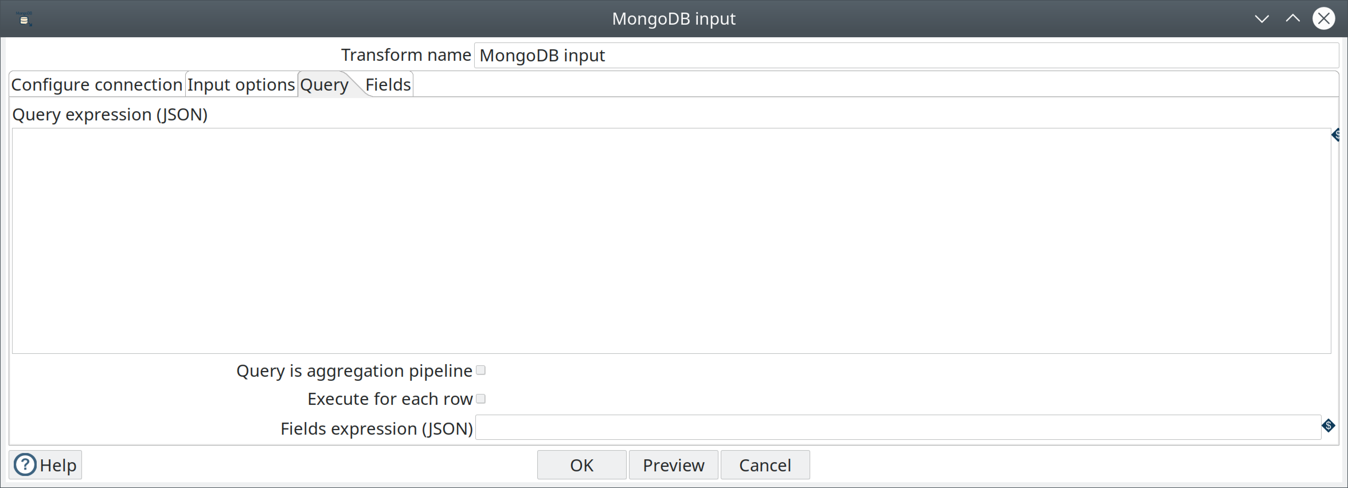 mongodb input screenshot query tab