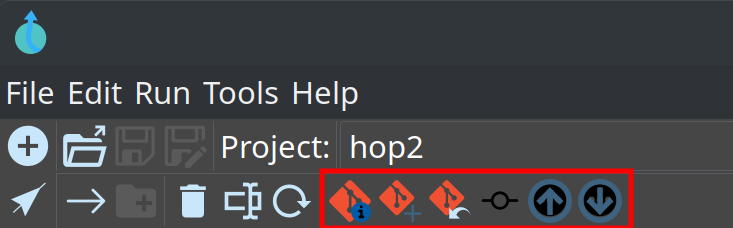 git toolbar items in the explorer perspective