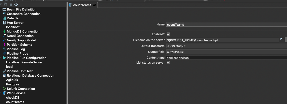 Hop web services in Docker - metadata