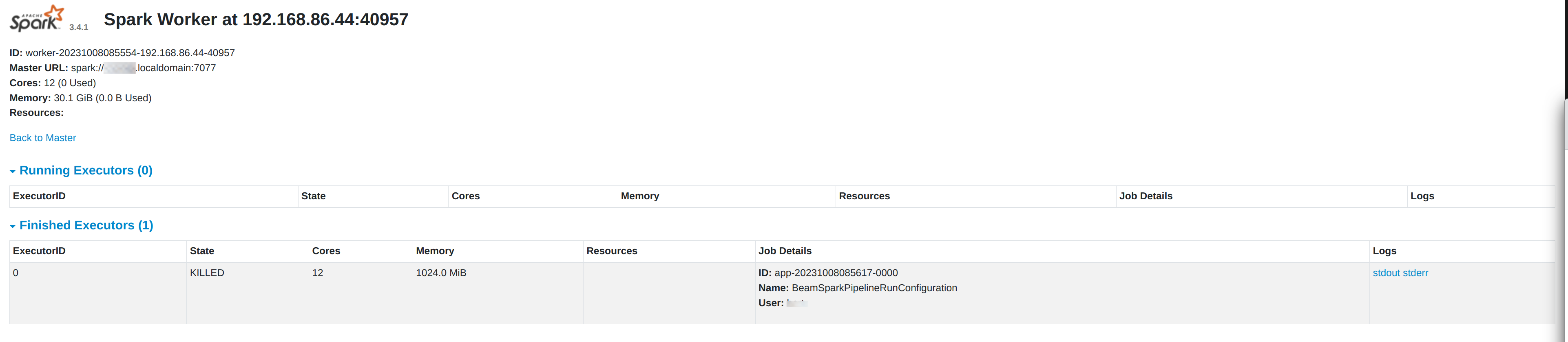 Finished pipeline over Apache Hop and Apache Beam in Apache Spark