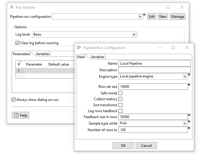 Run configuration pipeline