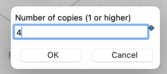 Specify copies dialog