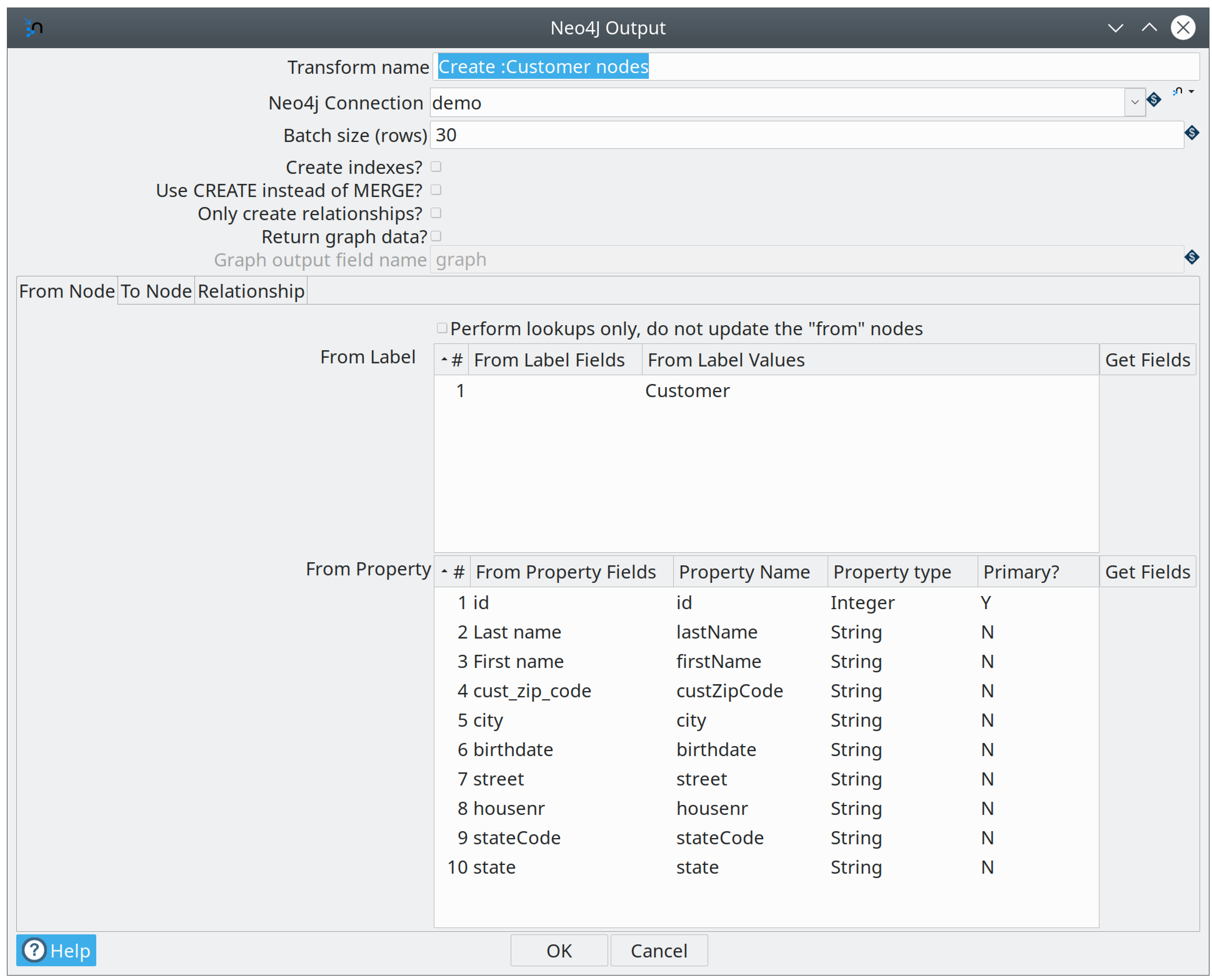 Neo4j Output parallel load transform