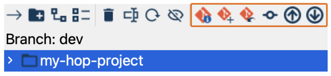 git toolbar items in the explorer perspective