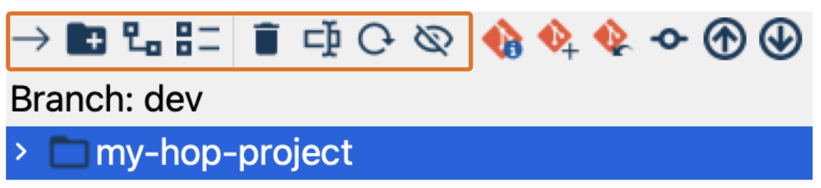 File explorer toolbar items
