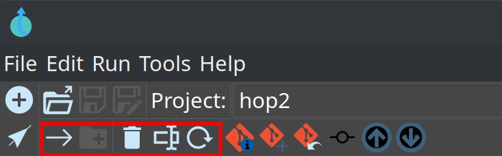File explorer toolbar items