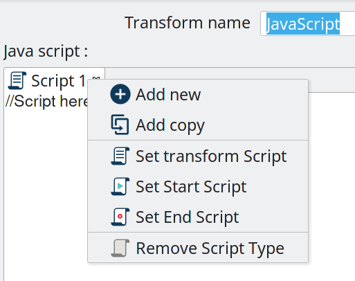 Javascript transform right click menu