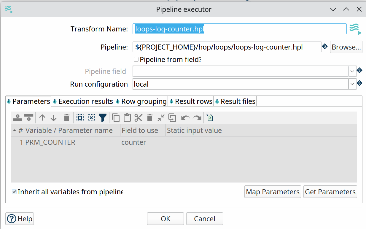 Pipeline Executor - configuration