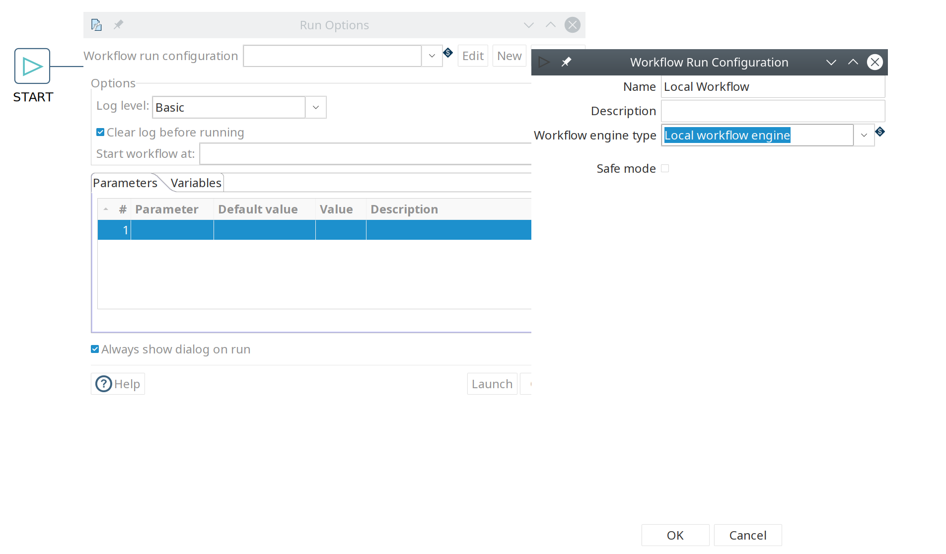 Hop - New Workflow Config Dialog