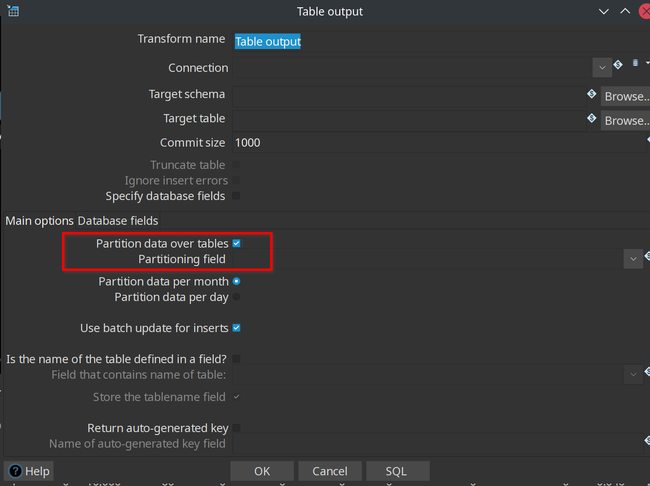 Partitioned Table Transform