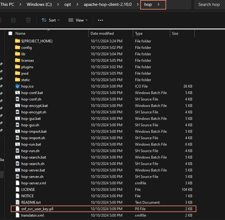 RSA Private Key in Hop Root