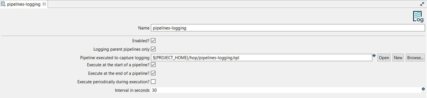 create new pipeline log
